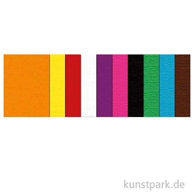 Artikelbild 2 des Artikels “Prägekarton DIN A4, 10 Blatt farbig sortiert, 220g “