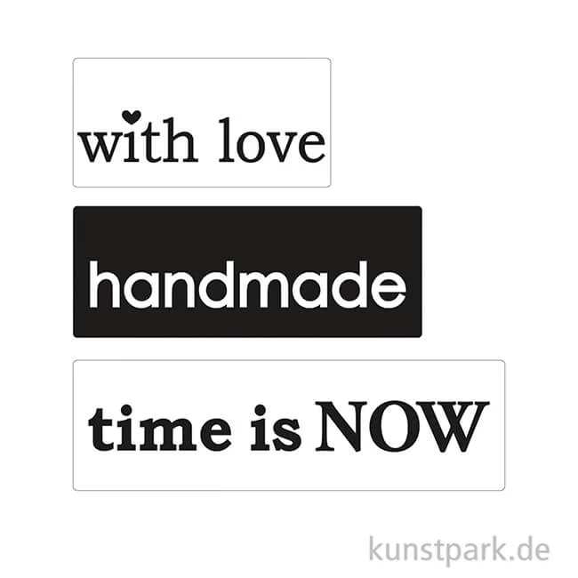 Artikelbild 2 des Artikels “Gießform Label - Love + Handmade + Time - 30-50x15 mm, 3 Stück “