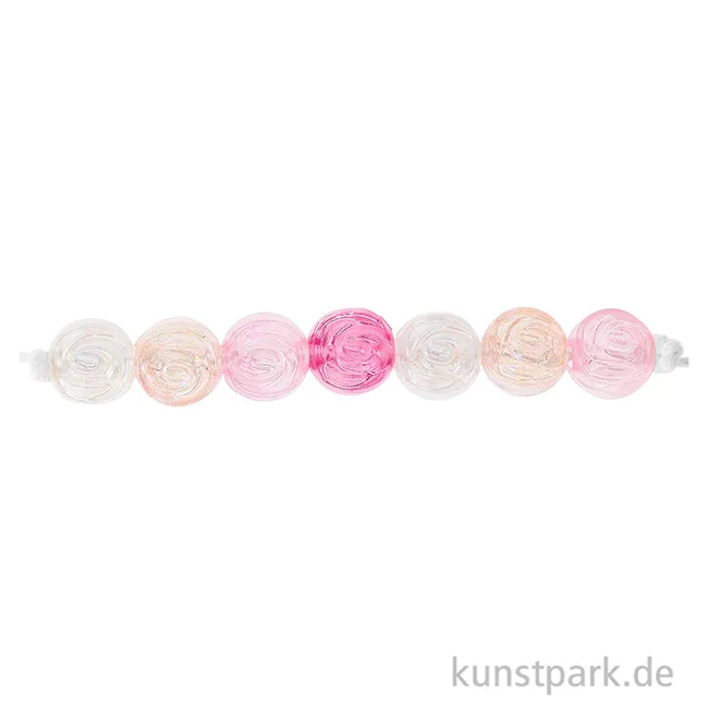 Artikelbild 2 des Artikels “Rosen Perlen Rund, Irisierend Pink Transparent, 9 x 8 mm, 30 Stück “