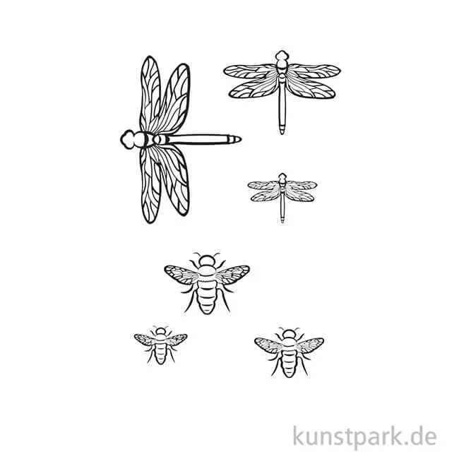 Artikelbild 2 des Artikels “Schablone - Insekten, DIN A5 mit Rakel “