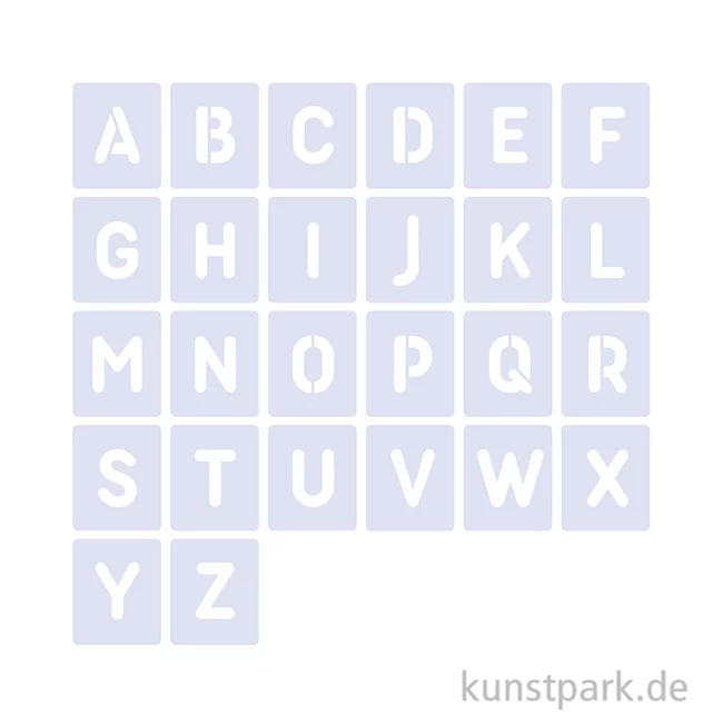 Artikelbild 2 des Artikels “Schablonen - Alphabet Set mit 26 Großbuchstaben, Höhe je 5 cm, Rund “