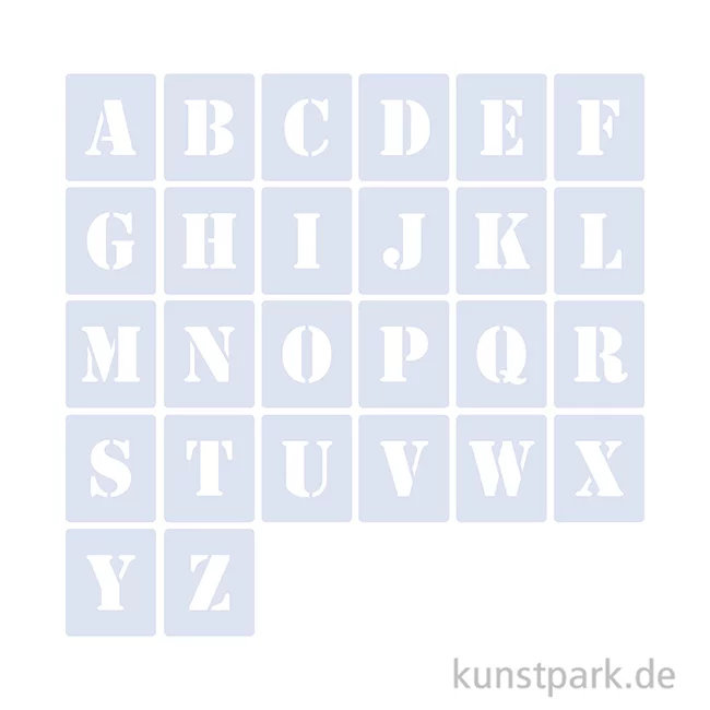 Artikelbild 2 des Artikels “Schablonen - Alphabet Set mit 26 Großbuchstaben, Höhe je 5 cm, Serif “