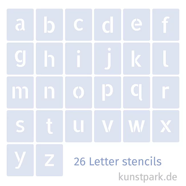Artikelbild 2 des Artikels “Schablonen - Alphabet Set mit 26 Kleinbuchstaben, Höhe je 5 cm “