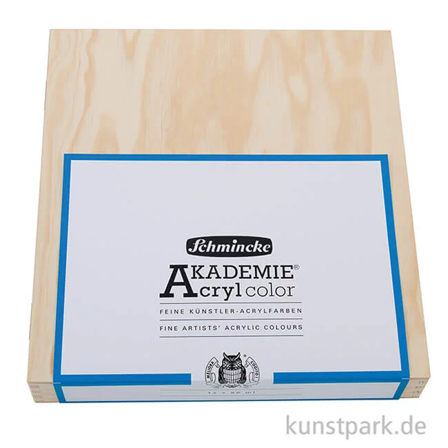 Artikelbild 2 des Artikels “Schmincke AKADEMIE Acrylfarbe Holzkasten mit 12 x 60 ml und Zubehör “