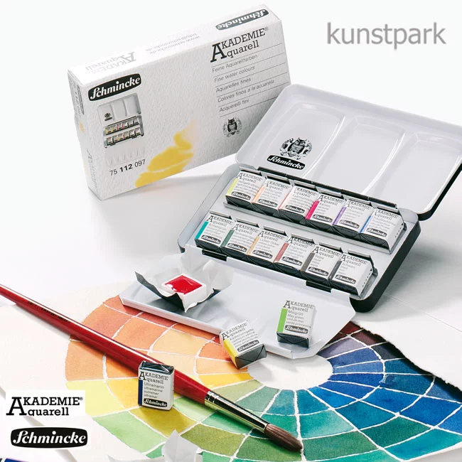 Artikelbild 2 des Artikels “Schmincke AKADEMIE Aquarellkasten mit 24 halben Näpfchen “