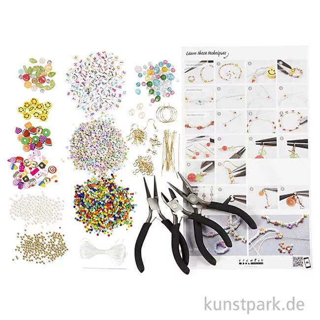 Artikelbild 2 des Artikels “Schmuck Starter Bastelset mit viel Zubehör - Leuchtende Farben “