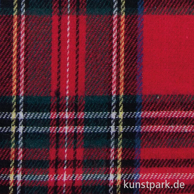 Artikelbild 2 des Artikels “Schottenkaro Tartan Stoff Zuschnitt - 50 x 68 cm Rot“
