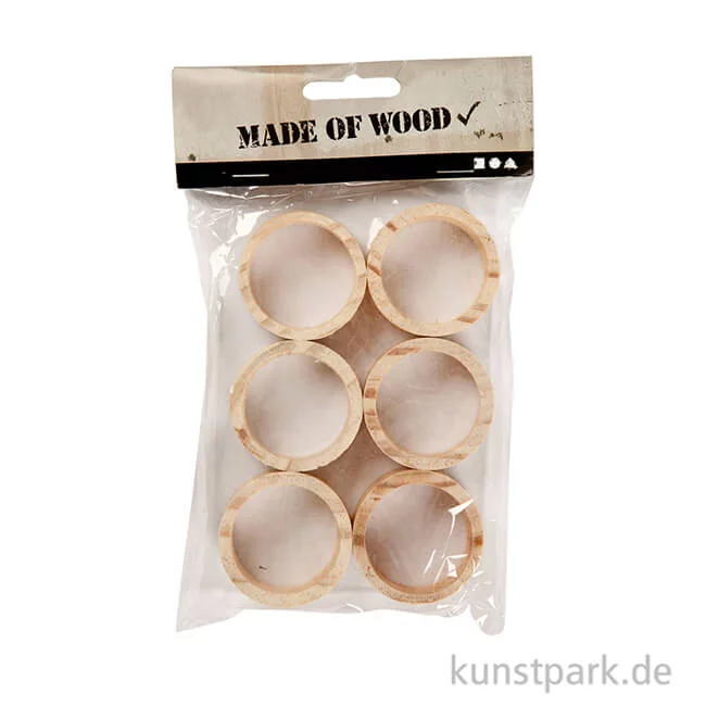 Artikelbild 2 des Artikels “Serviettenringe aus Kiefernholz, Durchmesser 35 mm, 6 Stück “