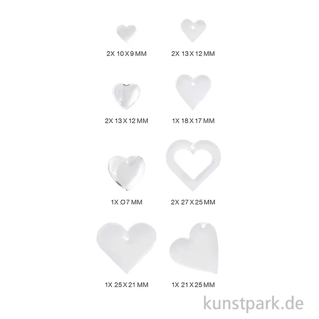 Artikelbild 2 des Artikels “Silikon Gießform - Anhänger, Herzen “