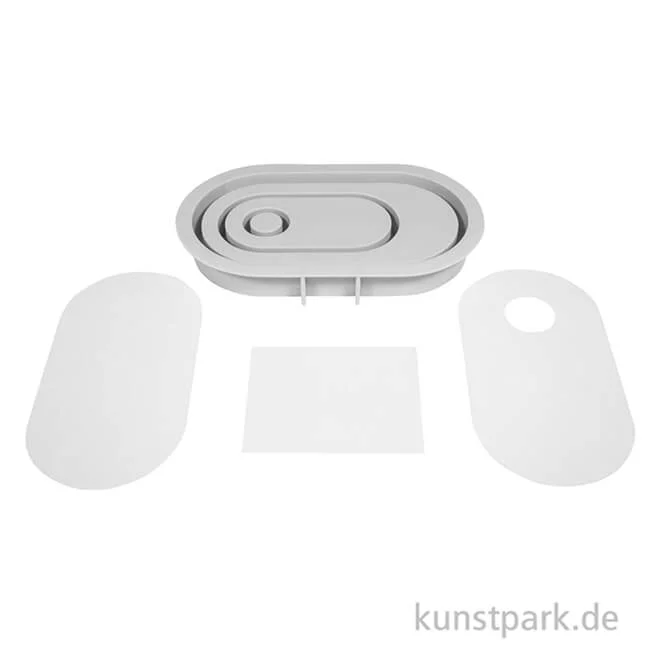 Artikelbild 2 des Artikels “Silikon Gießform - Kerzenständer Oval, 18,5 x 10,3 x 2,5 cm “