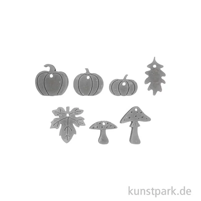 Artikelbild 2 des Artikels “Silikon Gießform - Kürbis, Pilz, Blatt, 7 Motive, 14,5 x 26 x 1 cm “