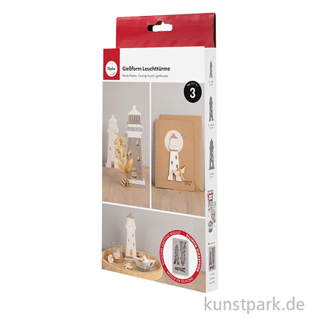 Artikelbild 2 des Artikels “Silikon Gießform - Leuchttürme, 14,5 x 26 x 2 cm “