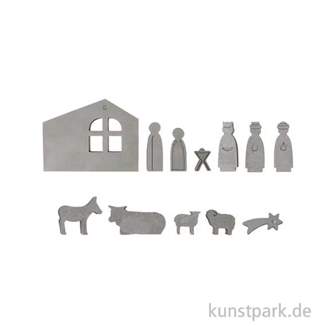 Artikelbild 2 des Artikels “Silikon Gießform - Mini Krippe, 12 Motive, 14,5 x 26 x 1 cm “