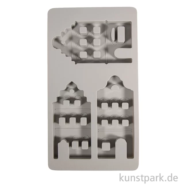 Artikelbild 2 des Artikels “Silikon Gießform - Nordic Häuser, 3 Motive, 14,5 x 26 x 1,7 cm “