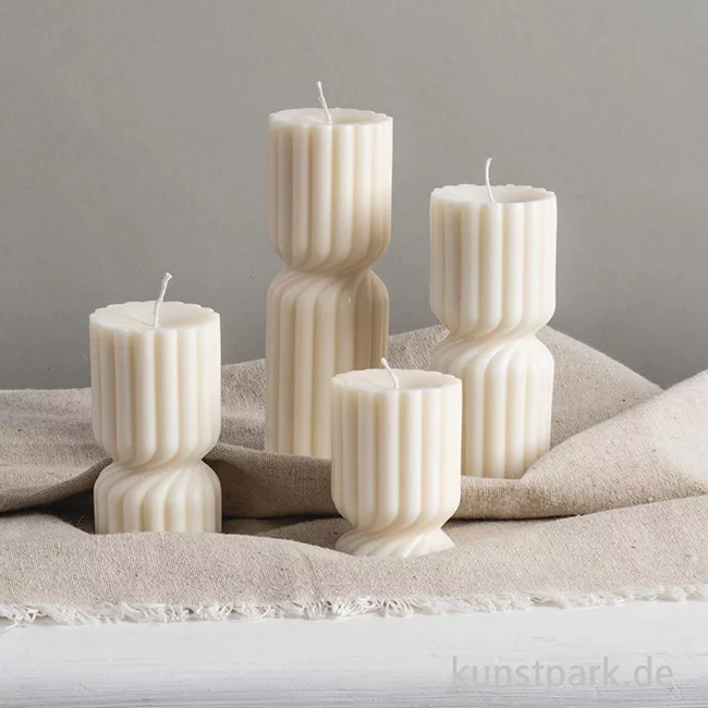 Artikelbild 2 des Artikels “Silikon Gießform - Rillenkerze, gedreht, ø 4,6 x 15 cm + Dochthalter “