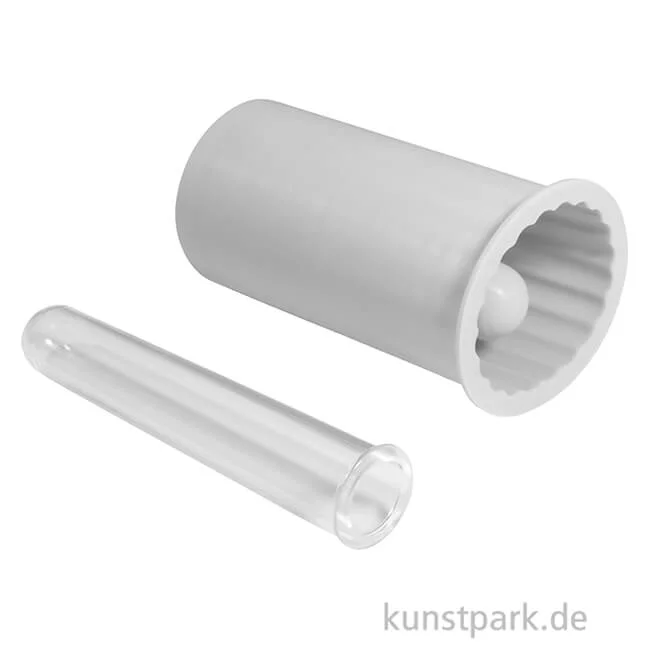 Artikelbild 2 des Artikels “Silikon Gießform - Vase geriffelt, Durchmesser 5 cm, Höhe 10,2 cm “