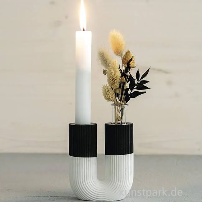 Artikelbild 2 des Artikels “Silikon Gießform - Vase U-Form geriffelt, 8,5 x 3,8 x 10 cm “
