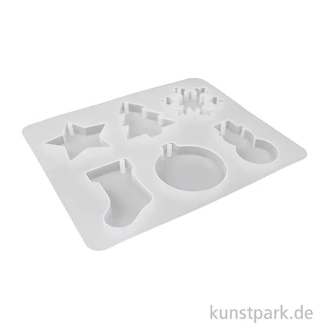 Artikelbild 2 des Artikels “Silikon Gießform - Weihnachten, 6 Anhänger, 35-40 x 4 mm “