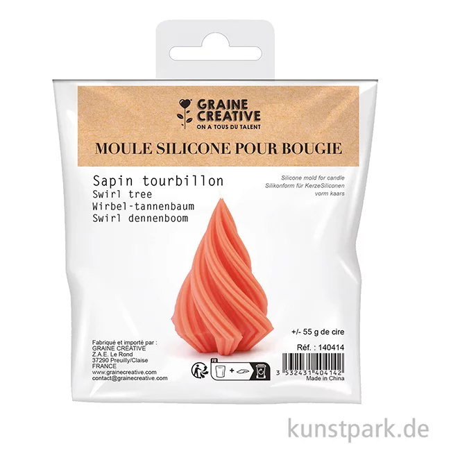 Artikelbild 2 des Artikels “Silikon Kerzenform - Tannenbaum Wirbel, Höhe 7,3 cm “