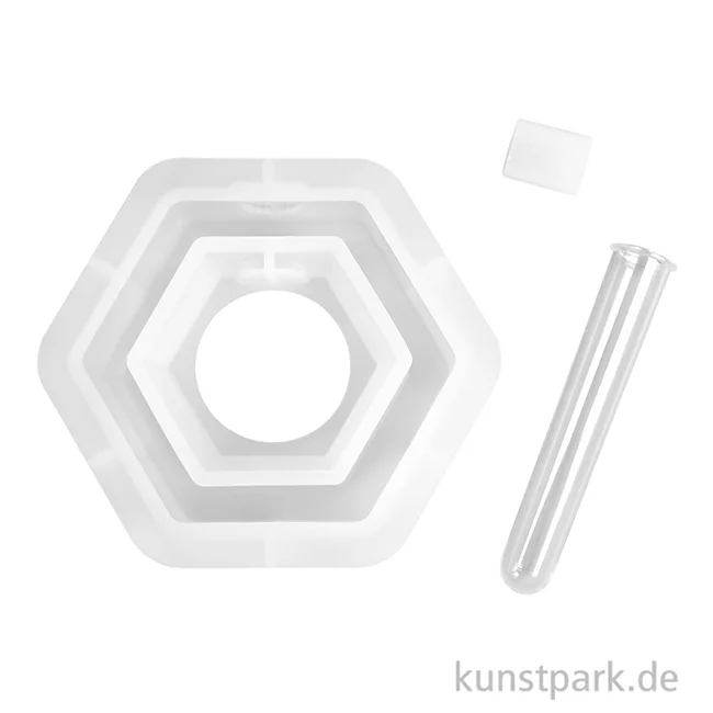 Artikelbild 2 des Artikels “Silikonform Vase, Sechseck, 10,5 x 12 x 3,5 cm “