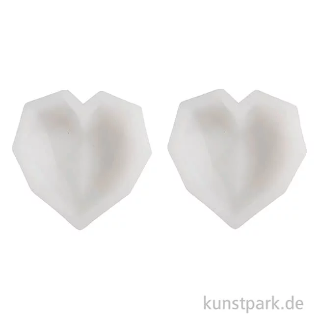 Artikelbild 2 des Artikels “Silikonformen, Facettiertes Herz, 6 x 5,8 x 2 cm, 2 Stück “