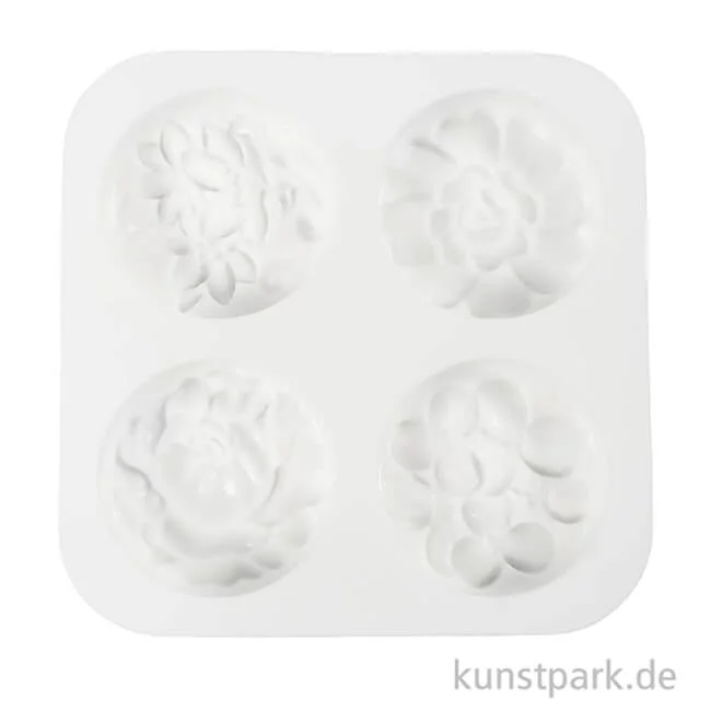 Artikelbild 2 des Artikels “Silikonformen, Rund mit Blumenmuster, 6,8 x 2,3 cm, 4 Stück “