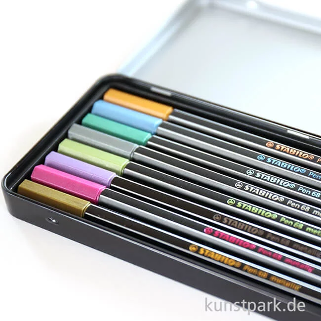 Artikelbild 2 des Artikels “STABILO Pen 68 Filzstift - Metallic, 8 Stifte im Metalletui “