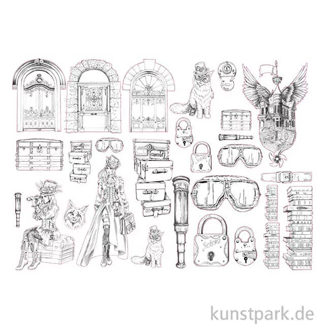 Artikelbild 2 des Artikels “Stamperia Clear Die Cuts - Lady Vagabond, 28 Stanzteile aus Kunststoff “