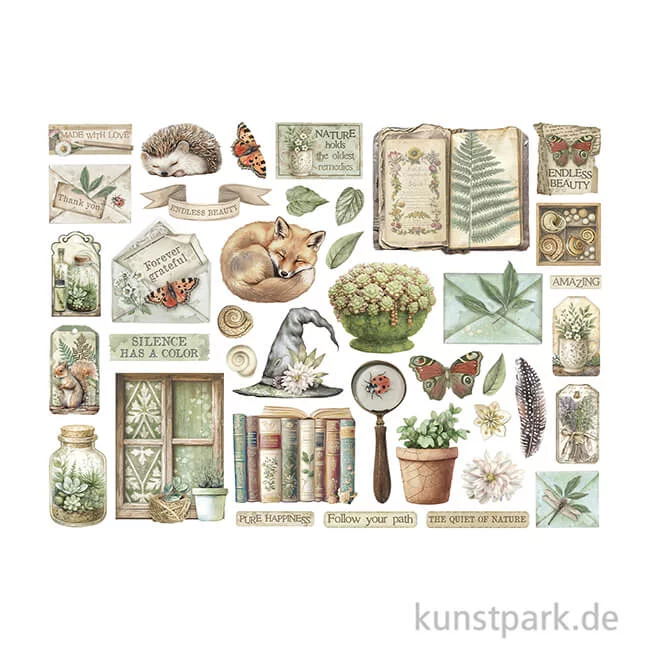 Artikelbild 2 des Artikels “Stamperia Die Cuts - Herbarium Silvae, 40 Stanzteile “