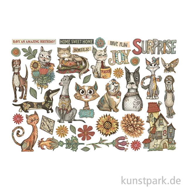 Artikelbild 2 des Artikels “Stamperia Ephemera Aufkleber - Furry Friends “