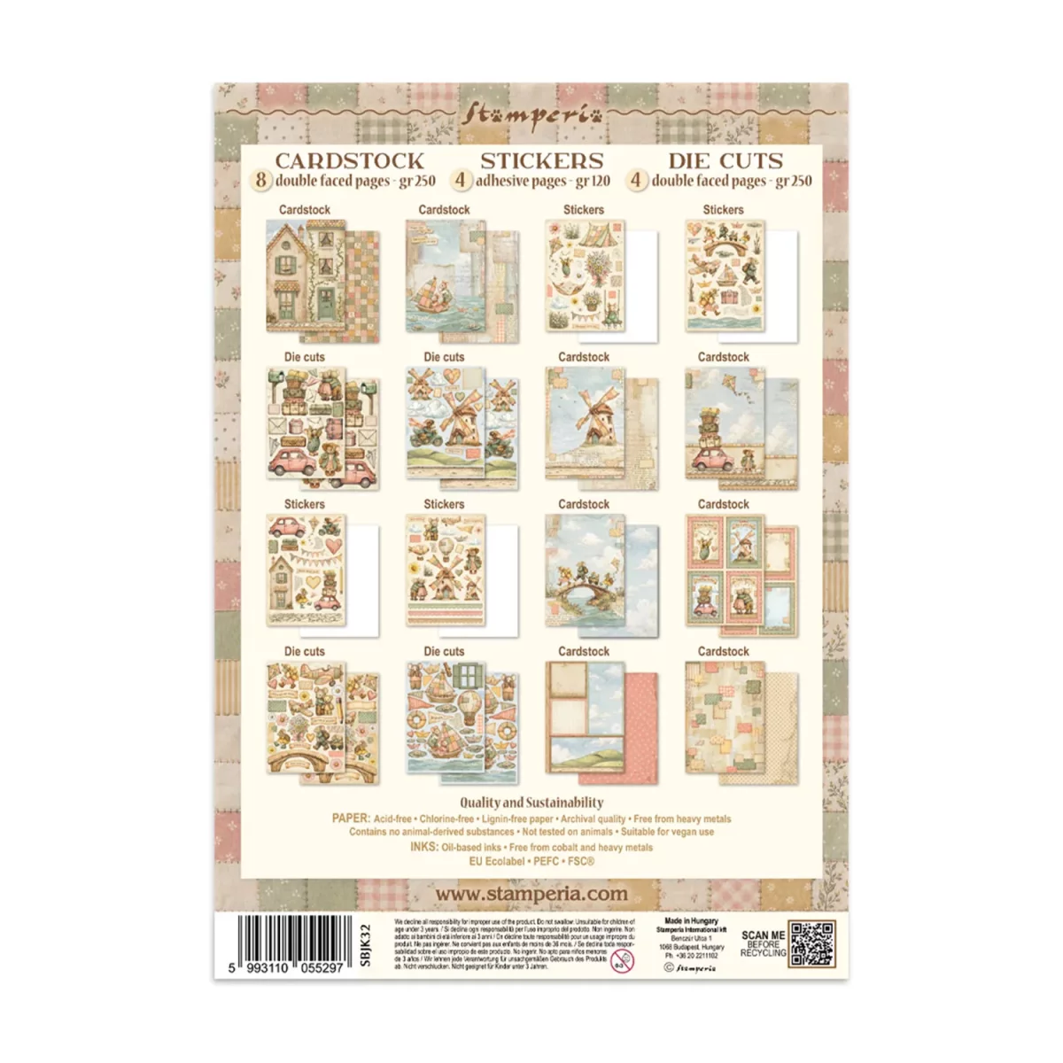 Artikelbild 2 des Artikels “Stamperia Junk Journal Set, 16 Blatt, A4 - Cozy Family “