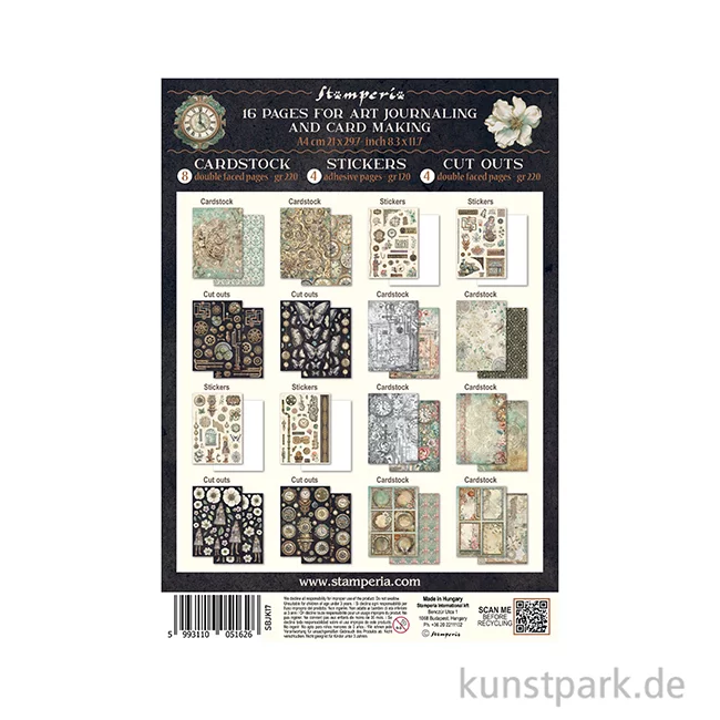 Artikelbild 2 des Artikels “Stamperia Junk Journal Set, 16 Blatt, A4 - Gardens of Time “