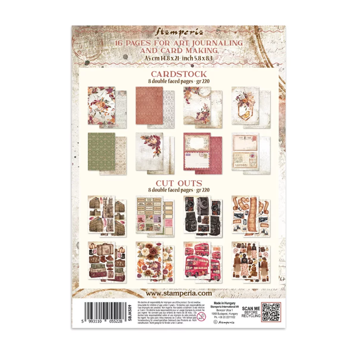 Artikelbild 2 des Artikels “Stamperia Junk Journal Set, 16 Blatt, A5 - Our Way “