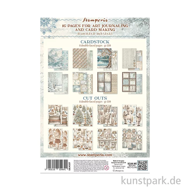 Artikelbild 2 des Artikels “Stamperia Junk Journal Set, 16 Blatt, A5 - White Christmas “