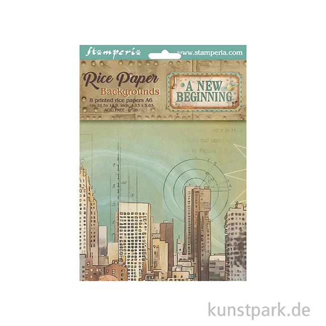 Artikelbild 2 des Artikels “Stamperia Reispapier Selection - A New Beginning Backgrounds, A6 “
