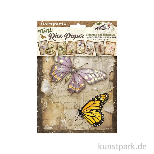 Artikelbild 2 des Artikels “Stamperia Reispapier Selection - All Around, 8 Blatt, A6 “