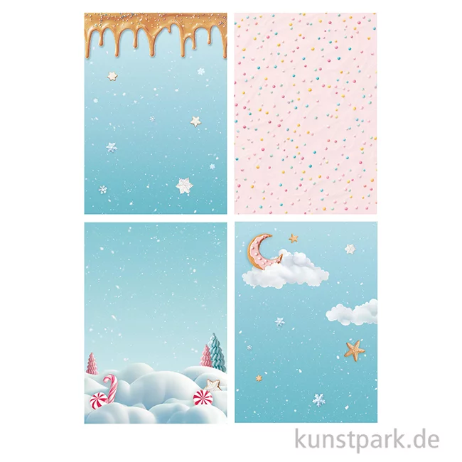 Artikelbild 2 des Artikels “Stamperia Reispapier Selection - Candy Christmas Backgrounds, A6 “