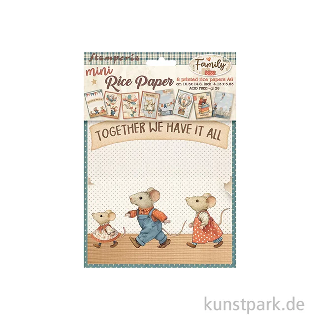 Artikelbild 2 des Artikels “Stamperia Reispapier Selection - Family, 8 Blatt, A6 “