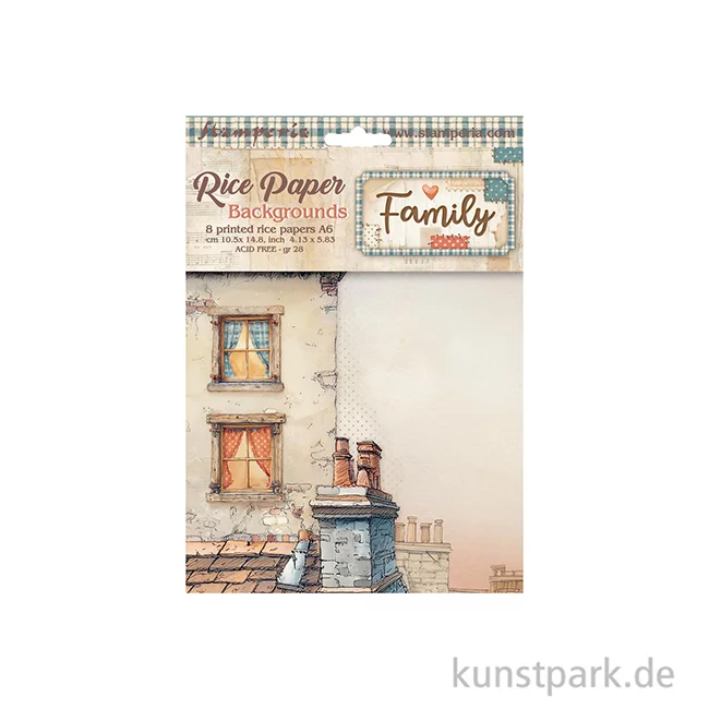 Artikelbild 2 des Artikels “Stamperia Reispapier Selection - Family Backgrounds, A6 “