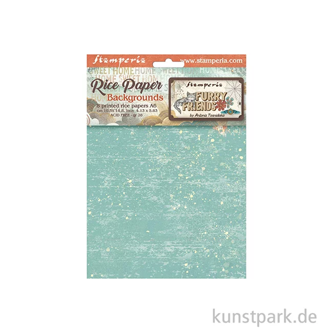 Artikelbild 2 des Artikels “Stamperia Reispapier Selection - Furry Friends Backgrounds, A6 “