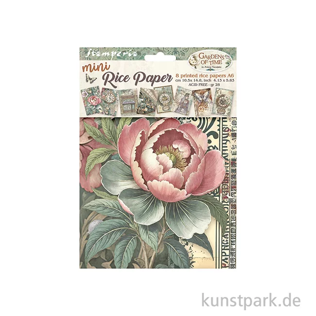 Artikelbild 2 des Artikels “Stamperia Reispapier Selection - Gardens of Time, A6 “