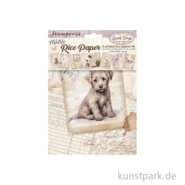 Artikelbild 2 des Artikels “Stamperia Reispapier Selection - Quiet Days, 8 Blatt, A6 “
