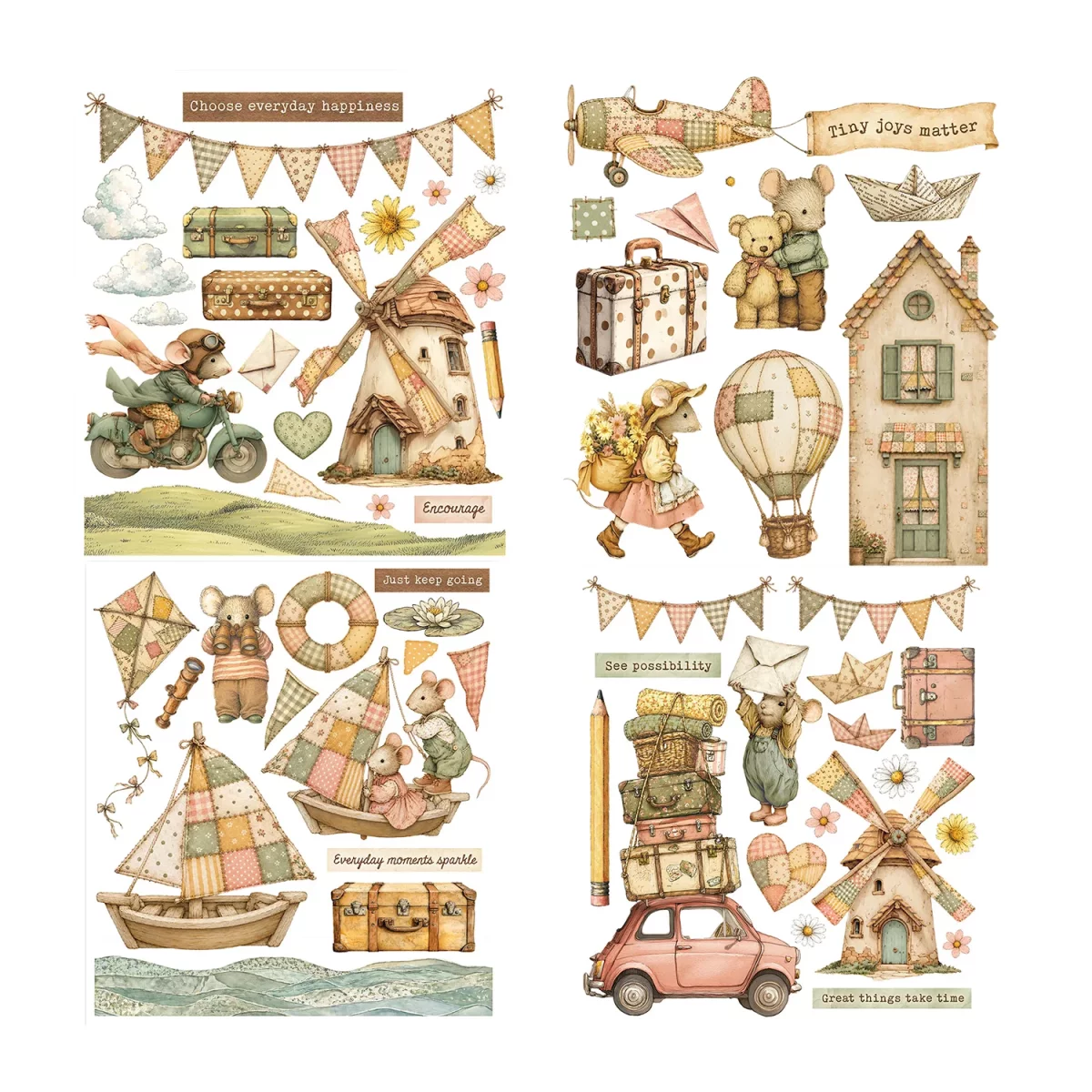 Artikelbild 2 des Artikels “Stamperia Rub On Transferfolien - Cozy Family, 6 Blatt XL “