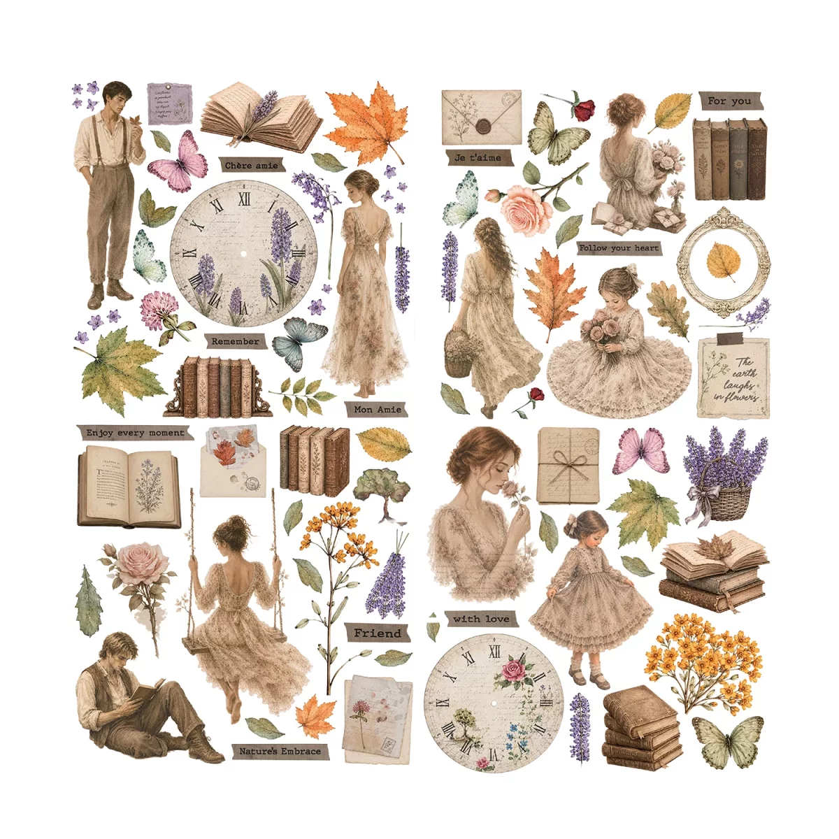 Artikelbild 2 des Artikels “Stamperia Rub On Transferfolien - Flowers and Poems, 6 Blatt “