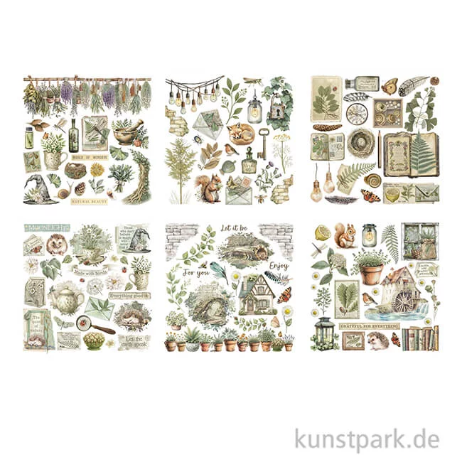 Artikelbild 2 des Artikels “Stamperia Rub On Transferfolien - Herbarium Silvae, 6 Blatt “
