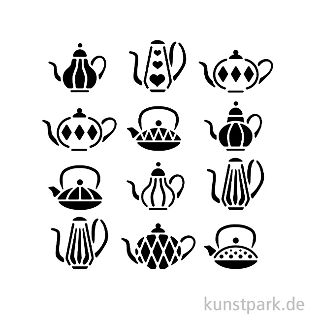 Artikelbild 2 des Artikels “Stamperia Schablone - Alice in Christmas Tea Pots, 12 x 12 cm “