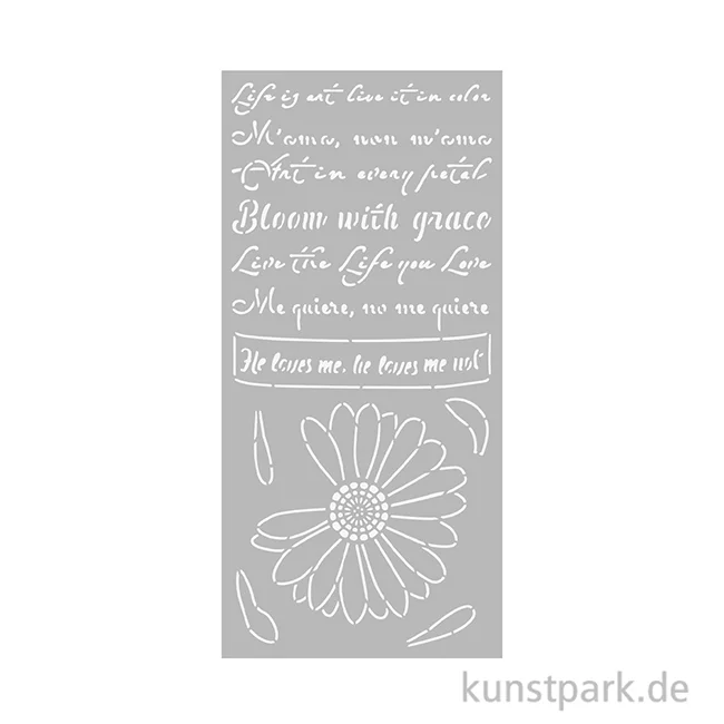 Artikelbild 2 des Artikels “Stamperia Schablone - Daisy Art He Loves Me, 12 x 25 cm “