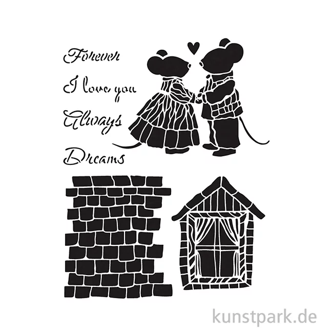 Artikelbild 2 des Artikels “Stamperia Schablone - Family House And Mice, 20 x 25 cm “