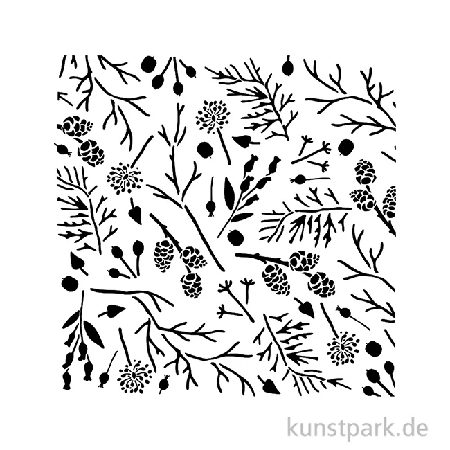 Artikelbild 2 des Artikels “Stamperia Schablone - Forest Branches Pinecones, 18 x 18 cm “
