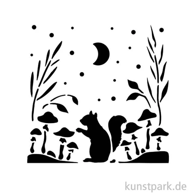 Artikelbild 2 des Artikels “Stamperia Schablone - Herbarium Silvae Squirrel, 12 x 12 cm “